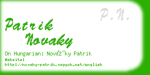 patrik novaky business card